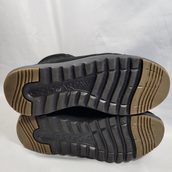 Bearpaw Tyra Womens 11 Lace-Up Boots Black Suede With Shearling Lining - Picture 7 of 10